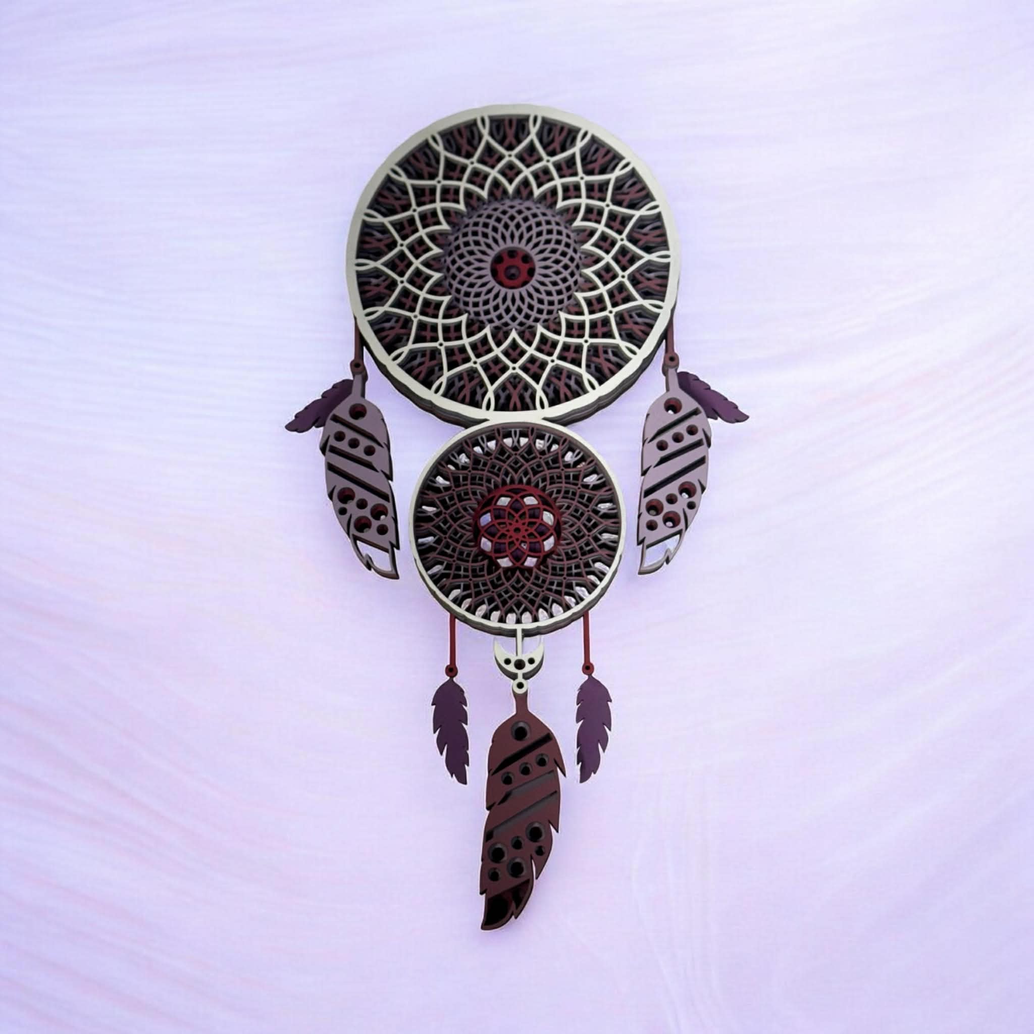 Layered Wood Mandala Dreamcatcher Wall Art ✨