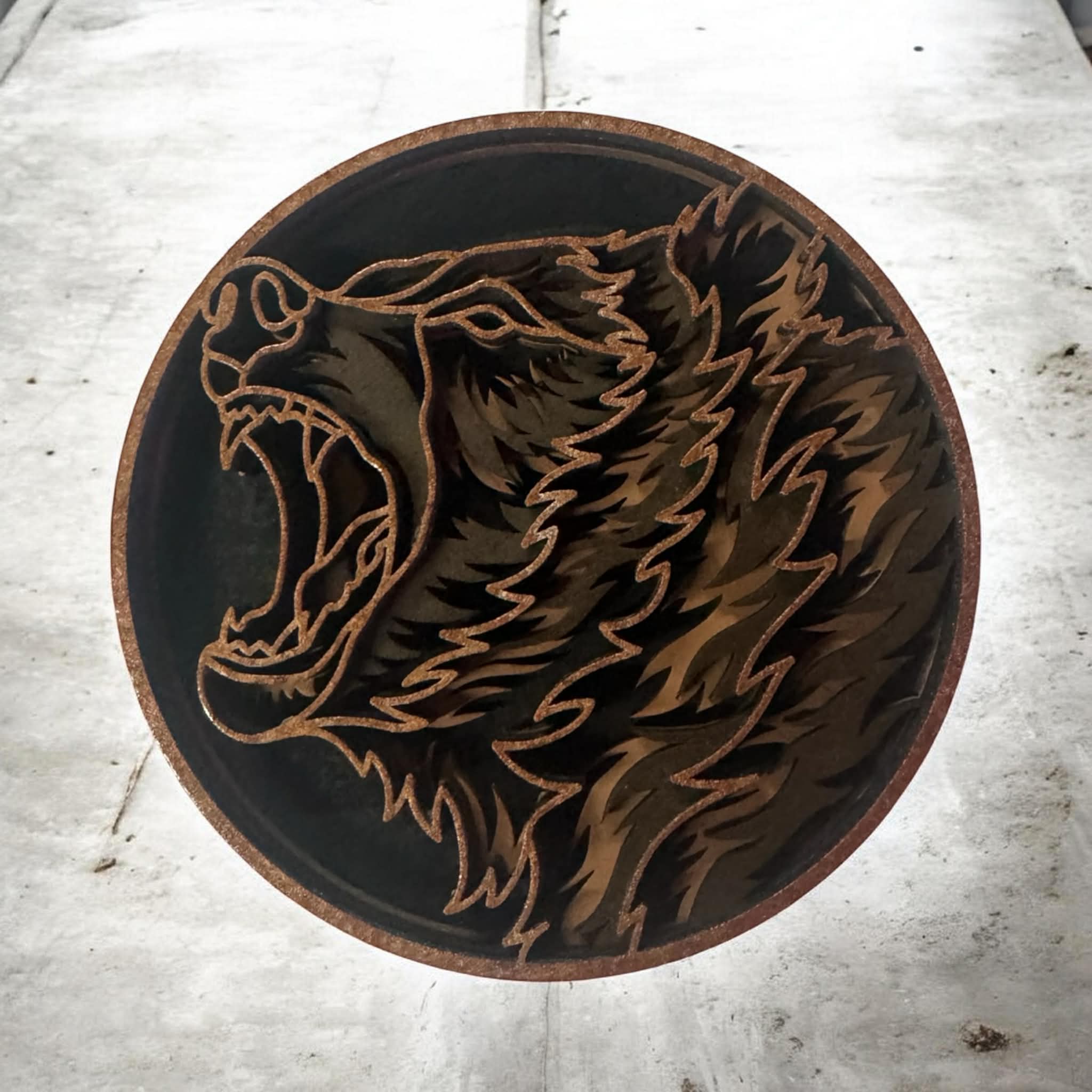 Laser-Cut Layered Grizzly Bear Magnet – Handmade Wood